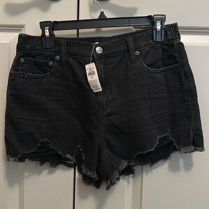 Aerie Black Denim Shorts NWT
